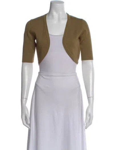 Pre-owned Michael Kors Merino Wool Open Front Sweater In Neutral