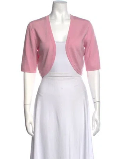 Pre-owned Michael Kors Merino Wool Open Front Sweater In Pink