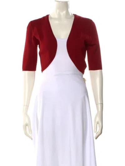 Pre-owned Michael Kors Merino Wool Open Front Sweater W/ Tags In Red
