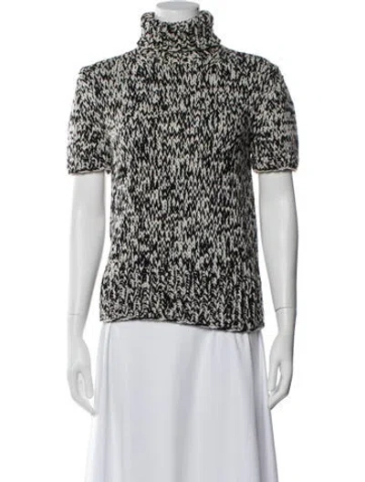Pre-owned Michael Kors Merino Wool Patterned Sweater In Black