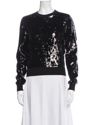 Pre-owned Michael Kors Merino Wool Patterned Sweater In Black
