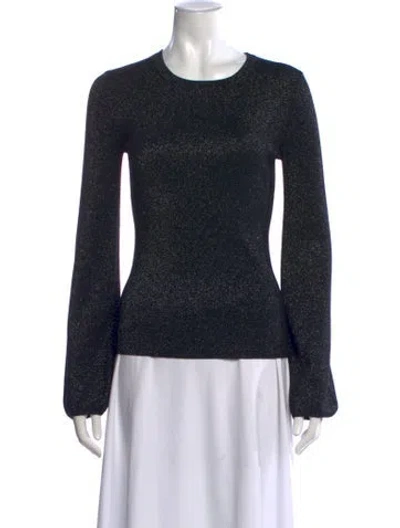 Pre-owned Michael Kors Merino Wool Patterned Top In Black