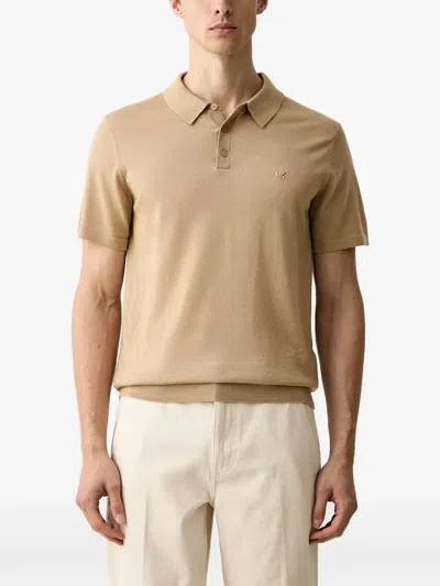 Michael Kors Merino Wool Polo Shirt In Neutral