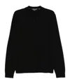 Michael Kors Merino-wool Polo Shirt In Black