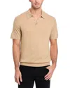 Michael Kors Merino Wool Regular Fit Polo Shirt In Khaki Melange
