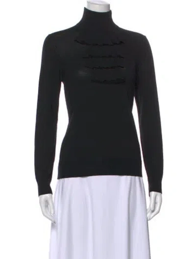 Pre-owned Michael Kors Merino Wool Turtleneck Sweater In Black
