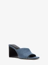 Michael Kors Merriam Wedge In Jeans Fabric In Blue