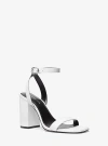 Michael Kors Merriam Leather Block Heel Sandal In White