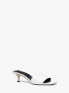 Michael Kors Merriam Leather Kitten Heel Sandal In White