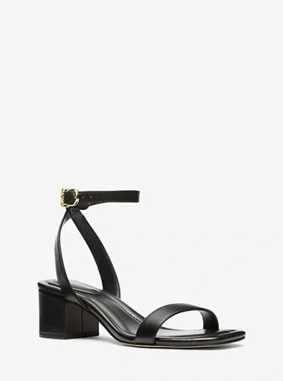 Michael Kors Merriam Leather Sandal In Black