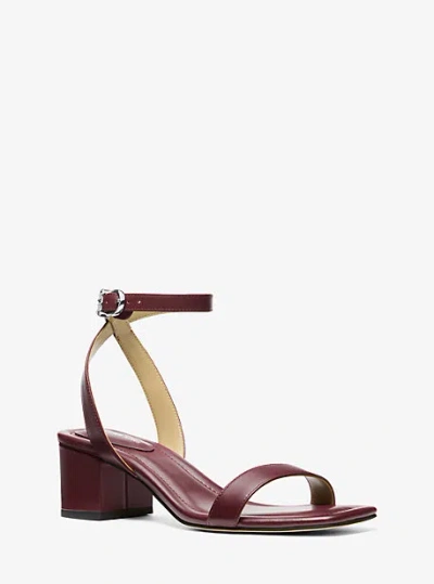Michael Kors Merriam Leather Sandal In Red
