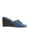Michael Kors Merriam Wedge In Jeans Fabric In Blue