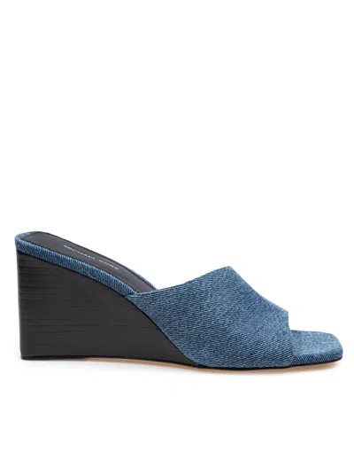 Michael Kors Merriam Wedge In Jeans Fabric In Blue
