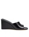 Michael Kors Merriam Wedge Leather Clogs In Black Color In Multi