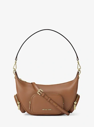 Michael Kors Merritt Medium Pebbled Leather Convertible Shoulder Bag In Brown