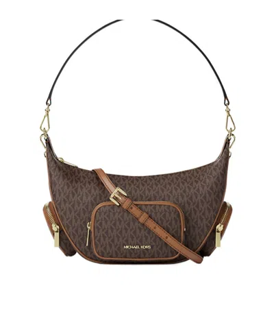 Michael Kors Merritt Medium Signature Logo Convertible Shoulder Bag In Purple