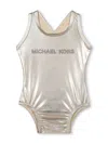 Michael Kors Metallic-finish Swimsuit In Gold