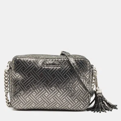 Pre-owned Michael Kors Metallic Grey Textured Suede Ginny Camera Crossbody Bag