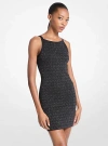 Michael Kors Metallic Logo Jacquard Tank Dress In Black
