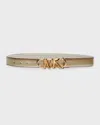 Michael Kors Metallic Mk Reversible Leather Belt In Multi