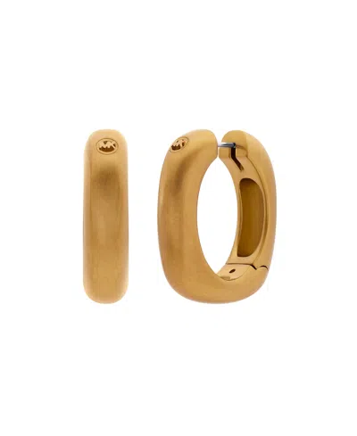 Michael Kors Metallic Muse Gold-tone Brass Hoop Earrings In Pink