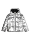 Michael Kors Metallic Puffer Jacket In Silver