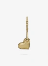 Michael Kors Metallic Puffy Heart Leather Bag Charm In Gold