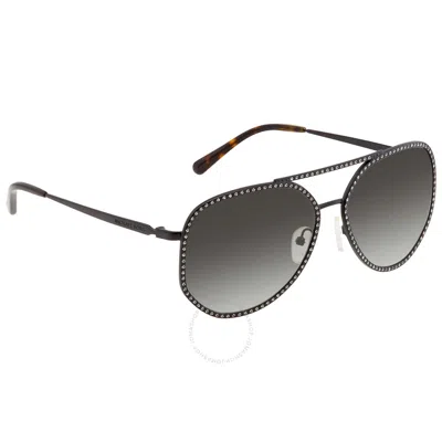 Michael Kors Miami Grey Gradient Pilot Ladies Sunglasses Mk1039b 106111 58 In Black / Grey