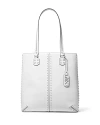Michael Kors Michael By  Astor Studded Large Tote In Optic White