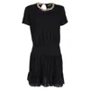 Michael Kors Michael By  Chain Neck A-line Dress In Black Polyester In Black