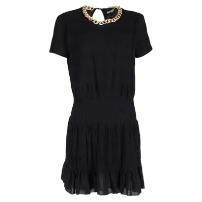 Michael Kors Michael By  Chain Neck A-line Dress In Black Polyester