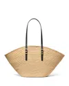 Michael Kors Shoulder Bag In Beige With Top Two Adjustable Top Handles In Natural/black