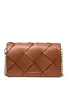 Michael Kors 'jet Set' Brown Medium Crossbody Bag With Chain-link Shoulder Strap And Logo Lettering Plaque On The In Luggage