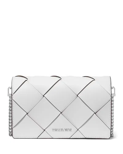 Michael Kors Michael By  Jet Set Flap Chain Medium Crossbody In Optic White