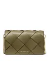 Michael Kors Michael  Jet Set Small Flap Chain Leather Crossbody In Safari Green