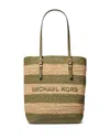 Michael Kors Michael  Quinn Large North South Woven Tote In Safari Green