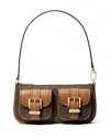 Michael Kors Zoe Shoulder Bag Printed Canvas In Brown/acorn