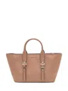 Michael Kors Calf Leather Shopping Bag In Beige In Orange