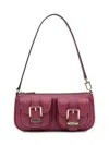 Michael Kors Zoe Bordeaux Shoulder Bag With Two Patch Pockets On The Front In Grained Leather Woman In Burgundy