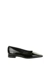 Michael Kors Darrah Crackled Patent Leather Ballet Flat In Black