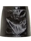 Michael Kors Glossy Patent Leather Miniskirt In Black