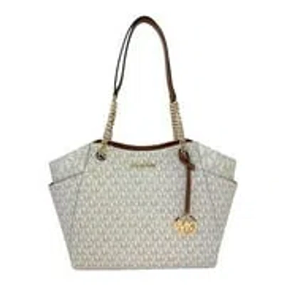 Michael Kors Jet Set Travel Large Logo Tote Women's Vanilla In Gold