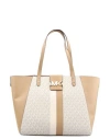 Michael Kors Karlie Bag Woman Shoulder Bag White Size - Pvc - Polyvinyl Chloride In Neutral