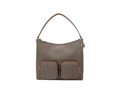 Michael Kors Merritt Large Cargo Shoulder Women's Bag In Gold