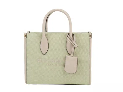 Michael Kors Mirella Small Powder Blush Canvas Shopper Crossbody Handbag Women's Purse In Multi