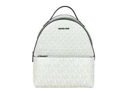 Michael Kors Sheila Medium Pvc Backpack Women's Bookbag In Silver