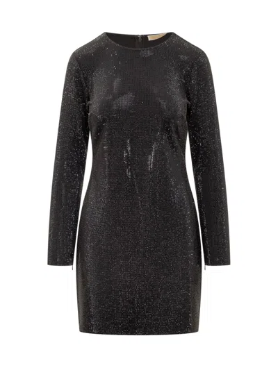 MICHAEL KORS MICHAEL KORS MICHAEL KORS SHORT BLACK DRESS WITH SEQUINS