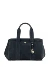 Michael Kors Sm Ew Satchel Bag In Suede In Black