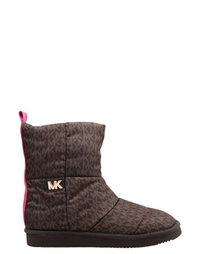 Michael Kors Stark Slipper Bootie Woman Ankle Boots Brown Size 8 Nylon