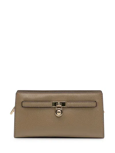 Michael Kors Taupe Leather Wallet In Brown